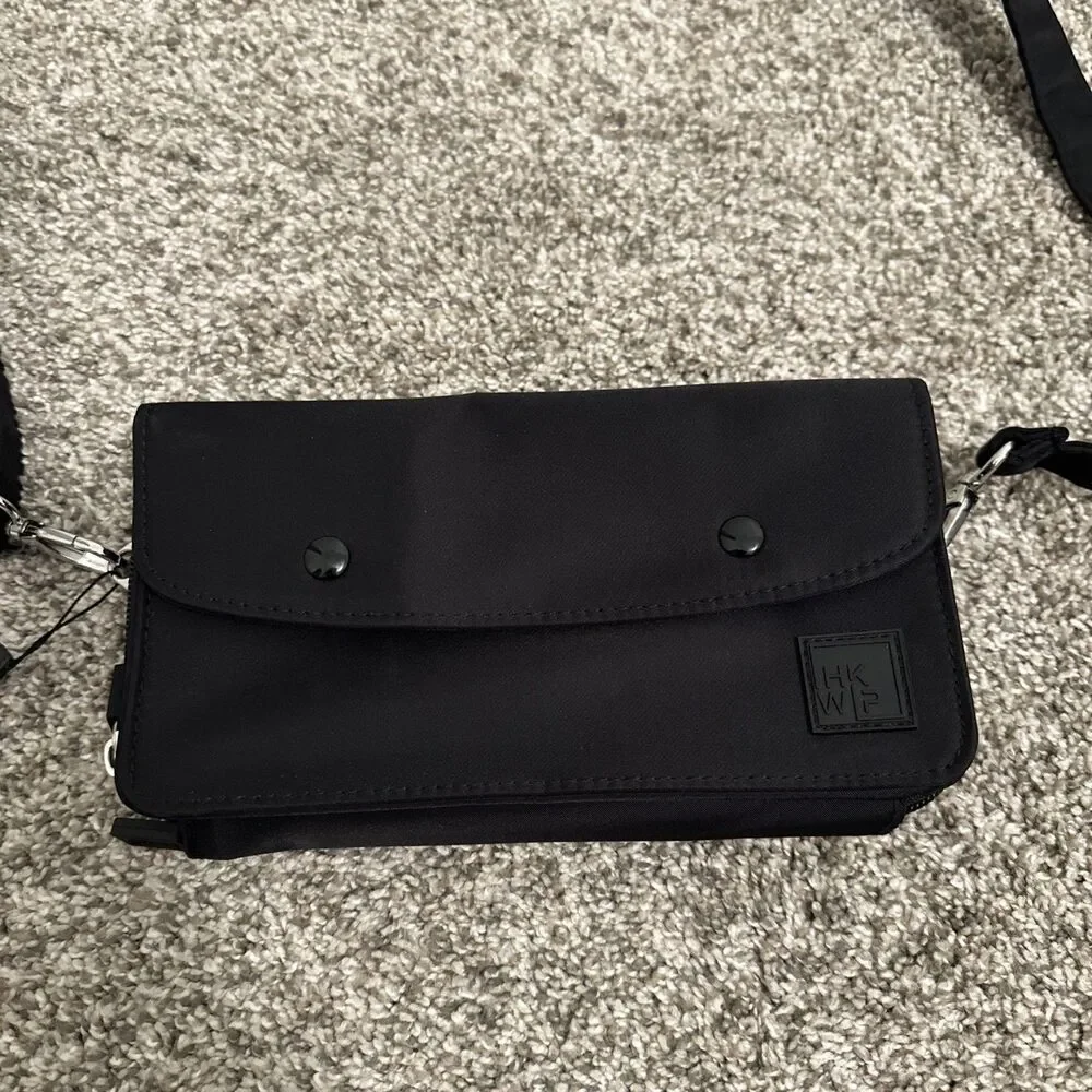 IHKWIP The XL Wear Everywhere RFID Wallet Crossbody With Wristlet Black NWT